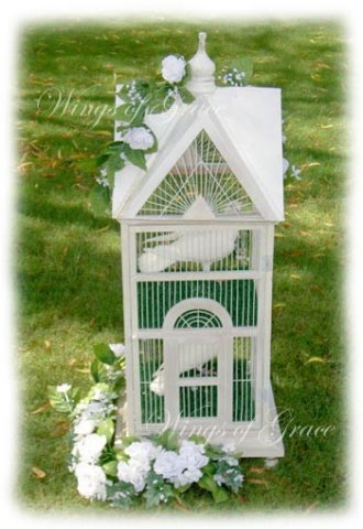 Lovely white cage dove house. 